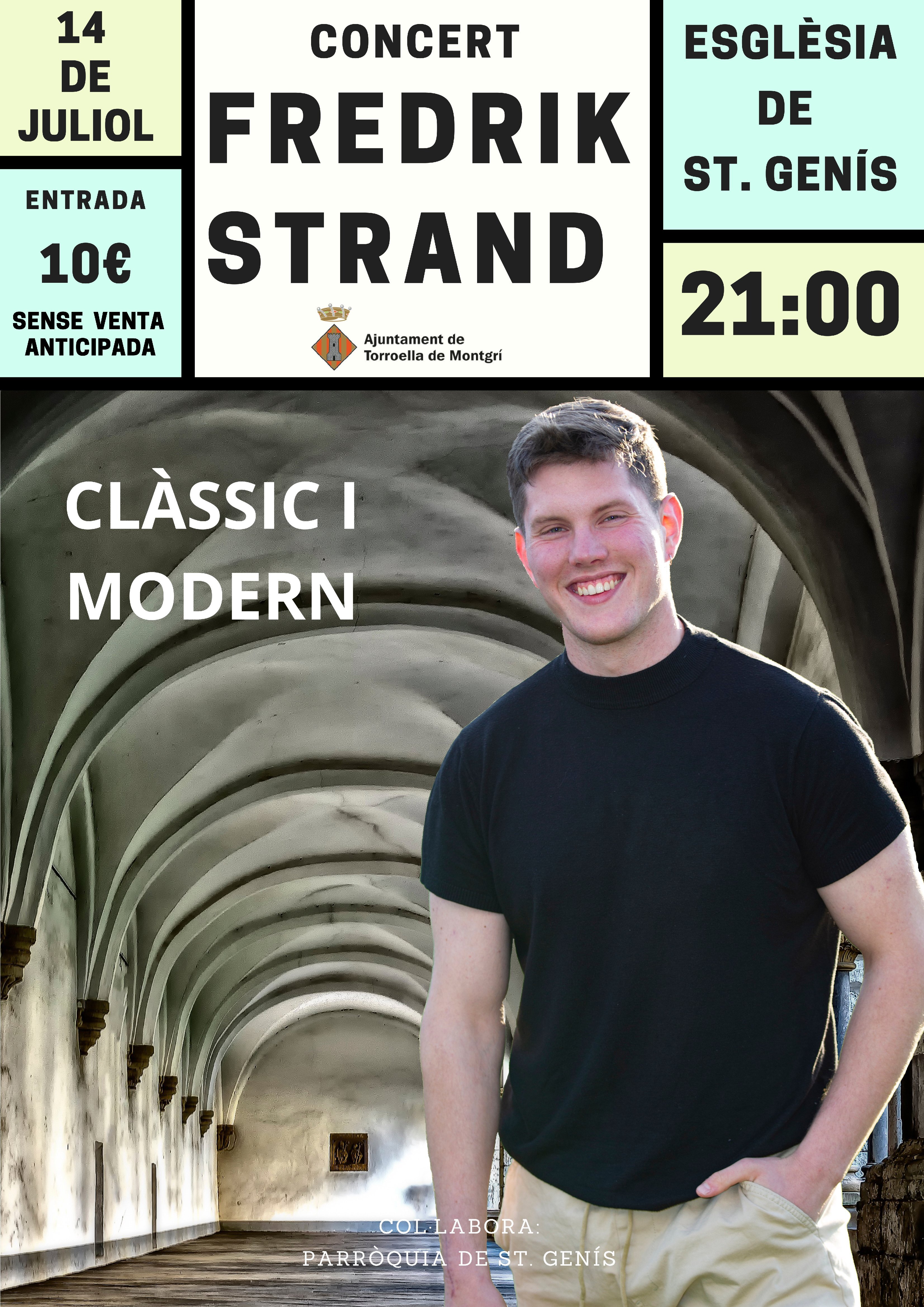 Cartell del Concert de Frederik Strand a Torroella de Montgrí