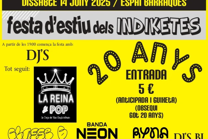 Festa d'estiu dels INDIKETES 14 de juny Festa d'estiu dels INDIKETES 14 de juny