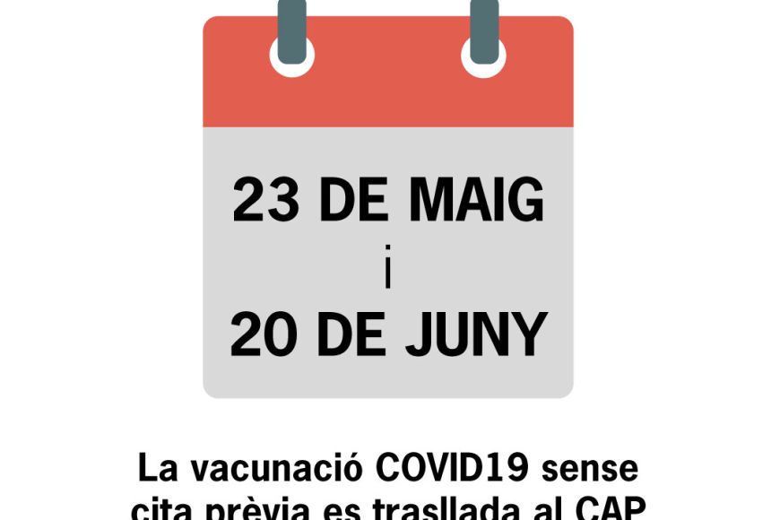 Vacunació sense cita prèvia Vacunació sense cita prèvia