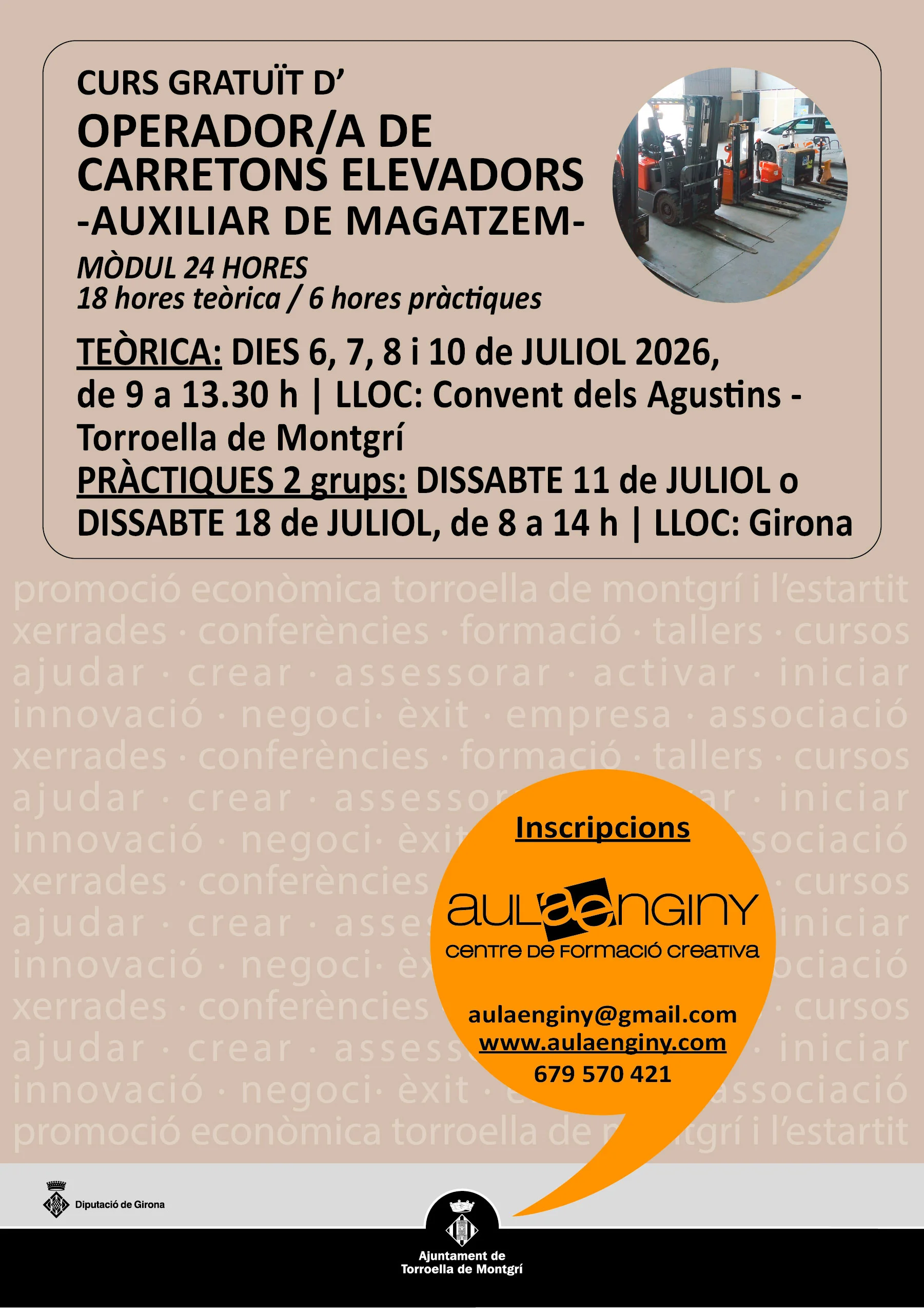 Curs gratuït d'operador/a de carretons elevadors - auxiliar de magatzem