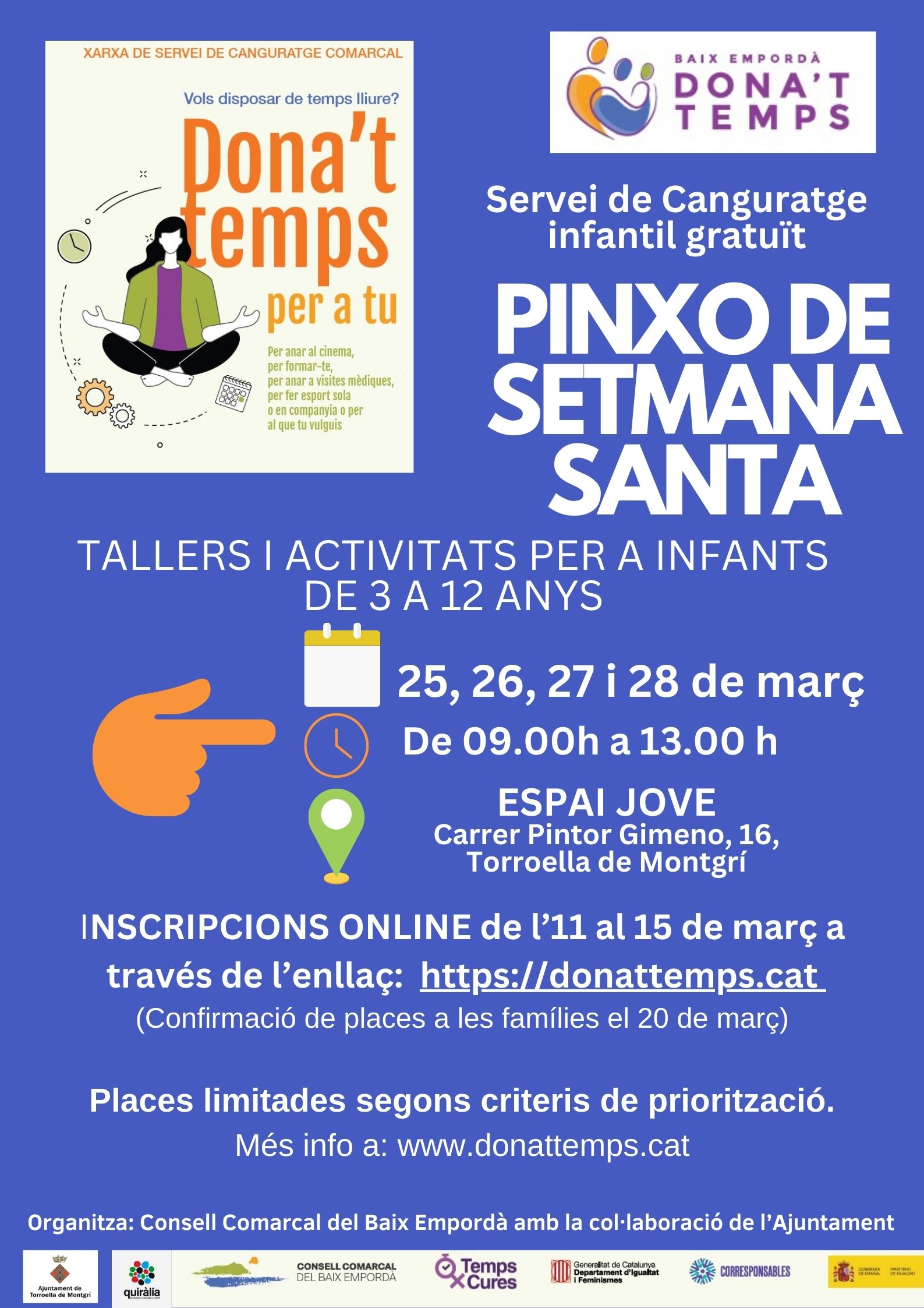 Cartell servei canguratge Setmana Santa
