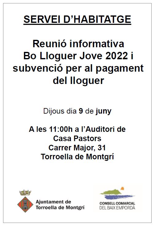 Cartell acte bo de lloguer jove