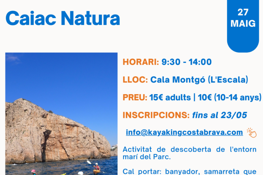 Cartell de l'activitat caiac natura Cartell de l'activitat caiac natura