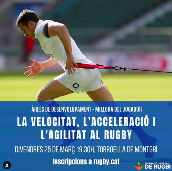 Cartell Sessió la velocitat, l'acceleració i l'agilitat en el rugby