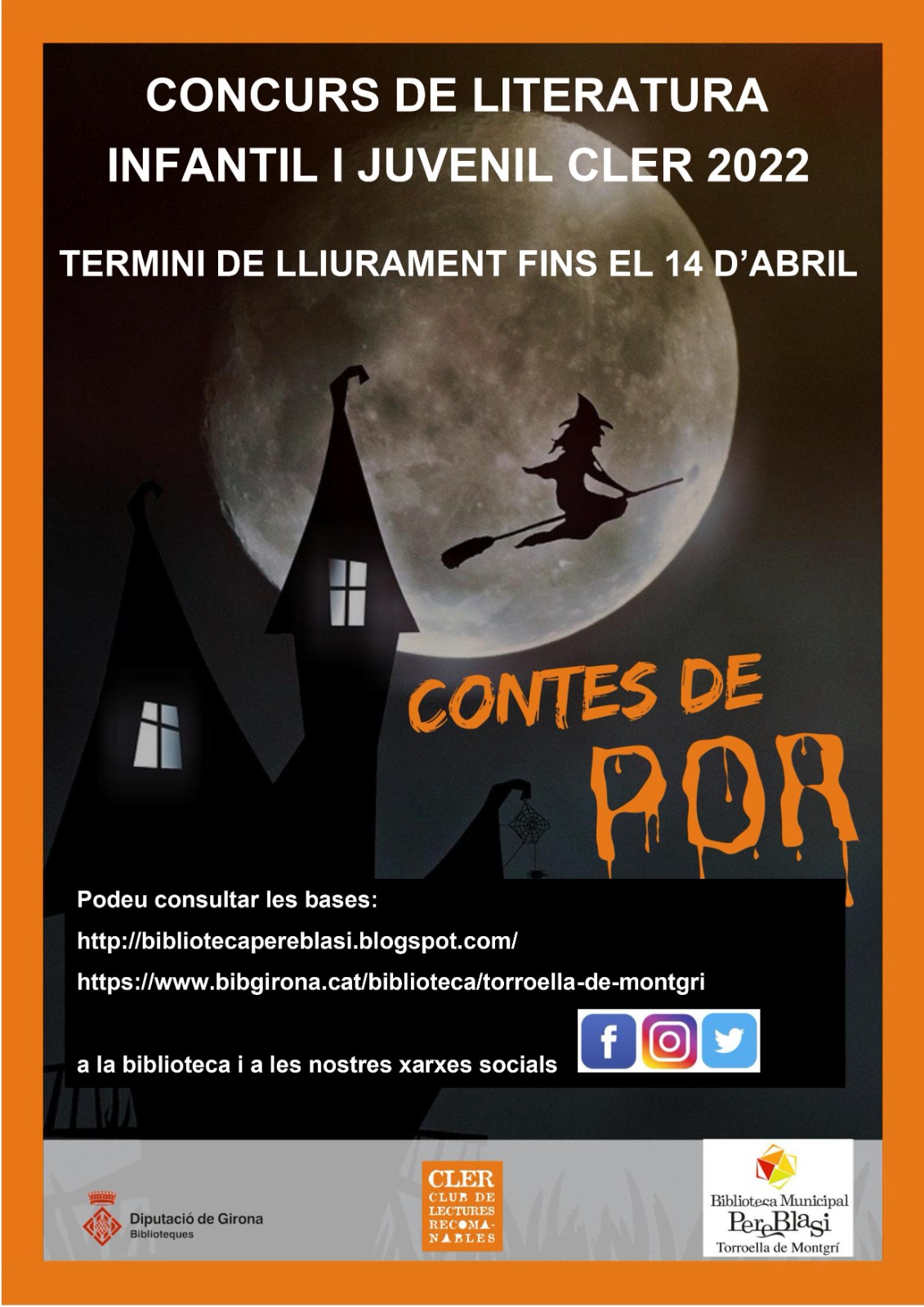 Cartell concurs literari biblioteca de Torroella