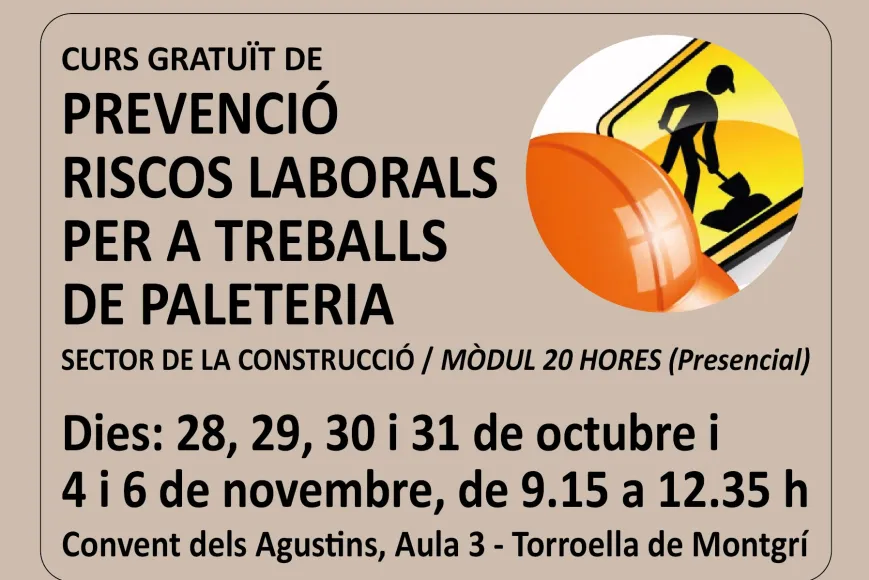 Curs prevenció riscos paleteria Curs prevenció riscos paleteria