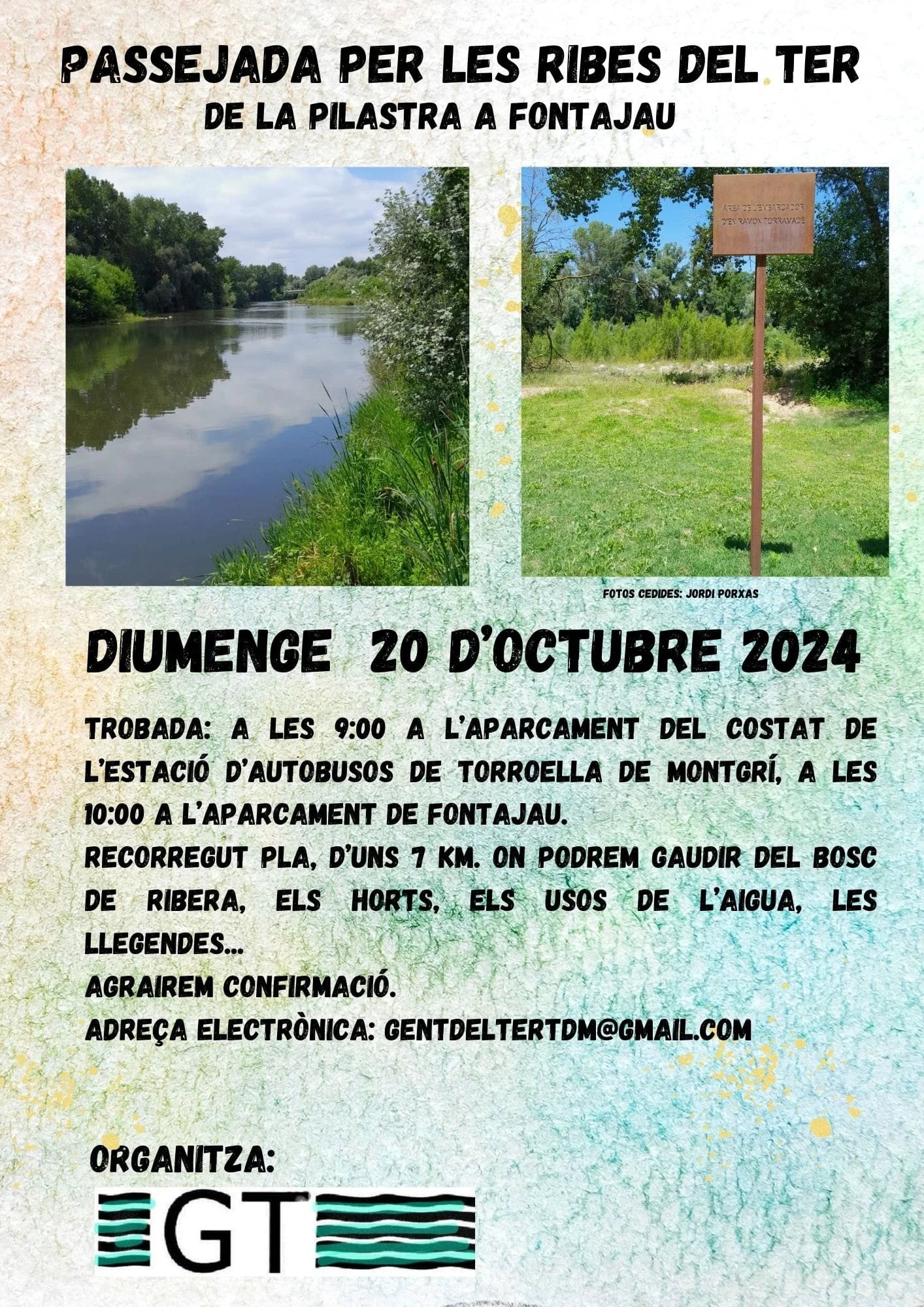 Cartell Gent del Ter, passejada per les Ribes del Ter