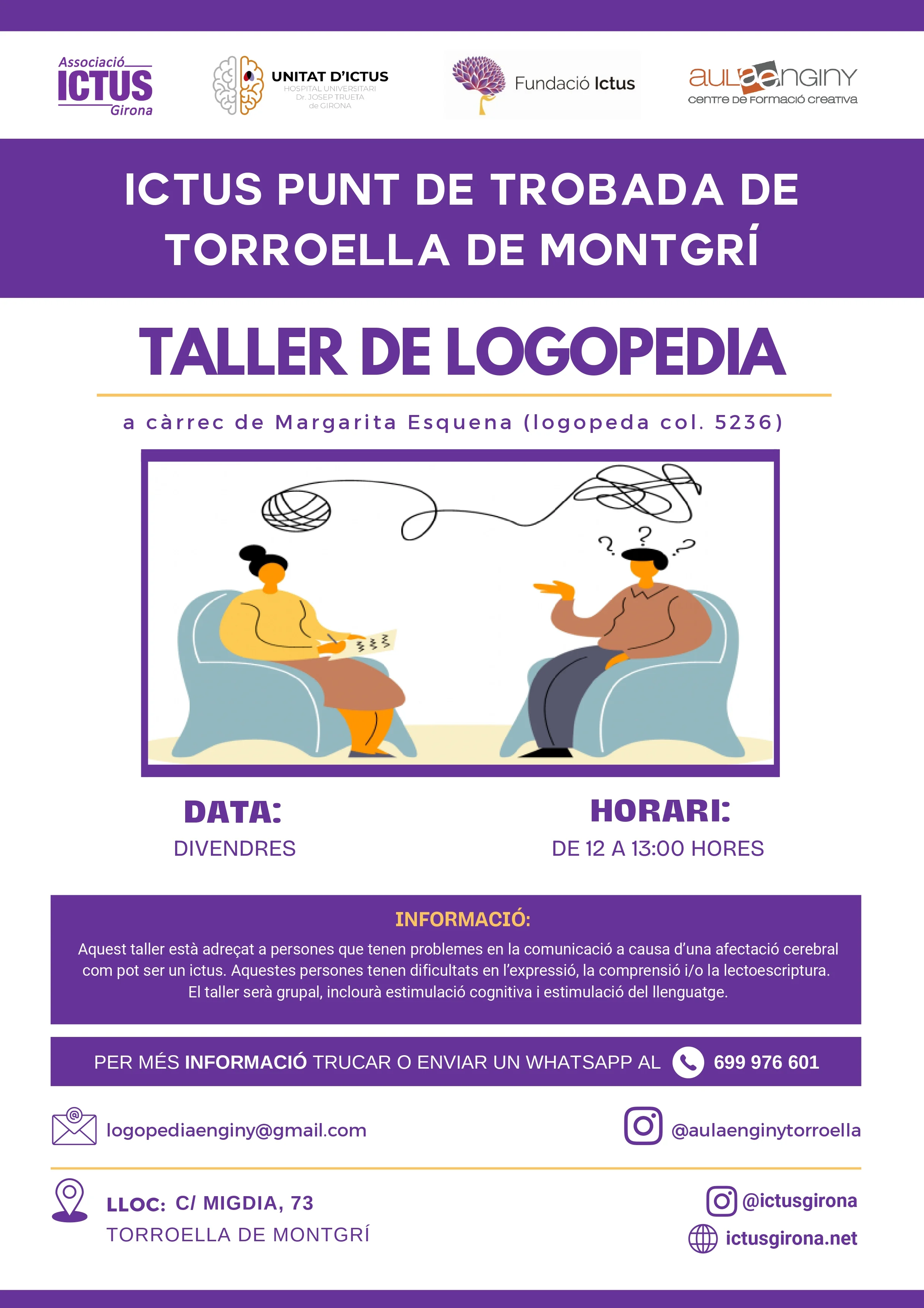 Taller de logopedia per a malalts d'ictus