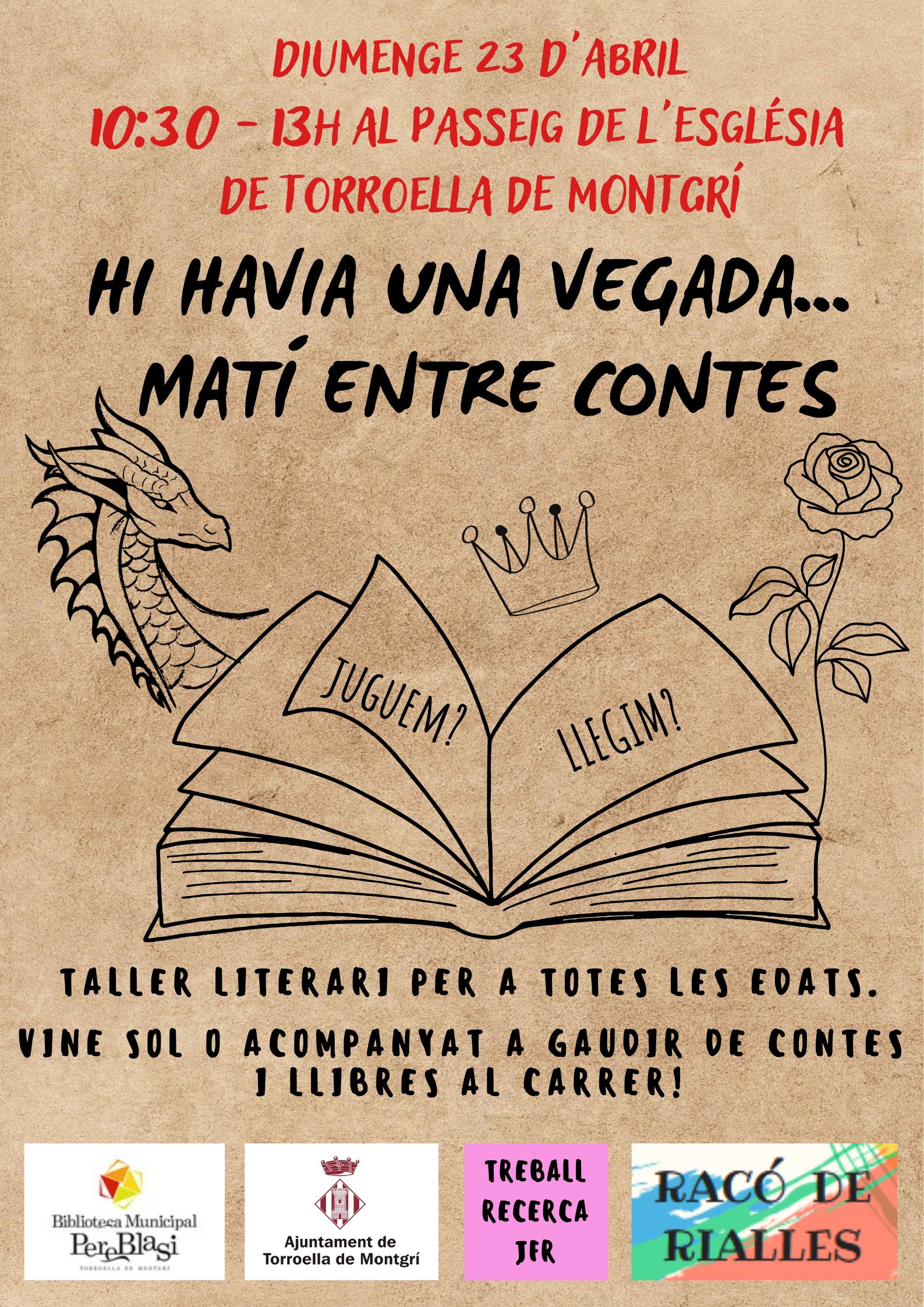 Cartell de l'activitat matí entre contes
