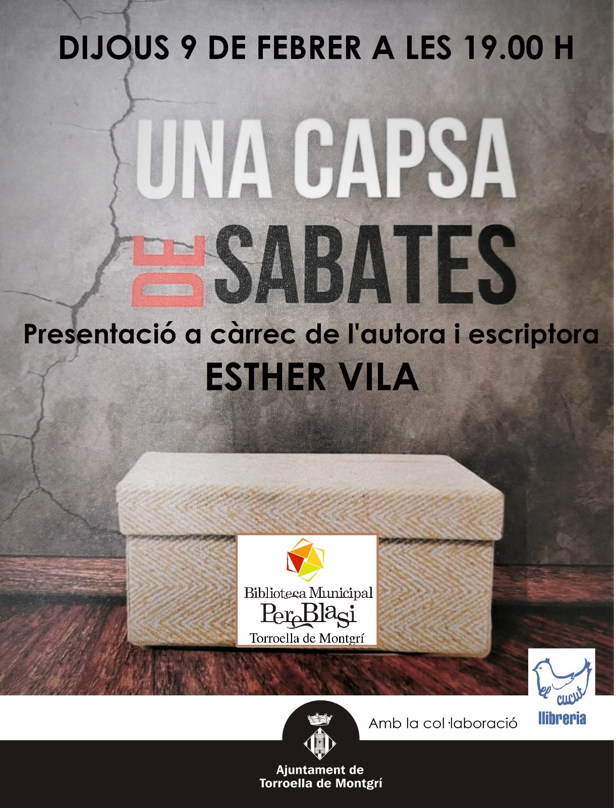 Cartell presentació del llibre 'Una capsa de sabates'