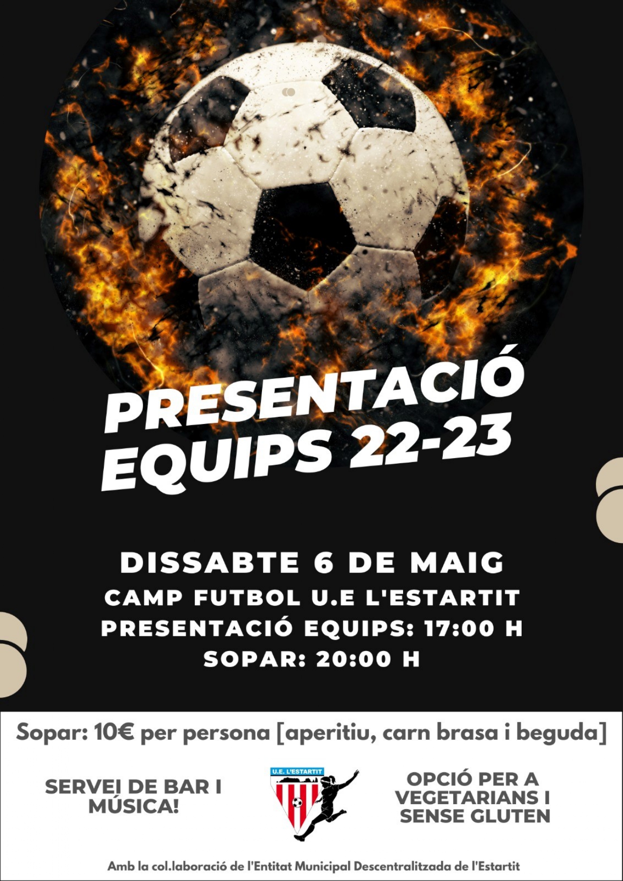 Cartell de la presentació d'equips de la UE Estartit