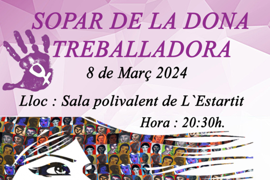 Cartell del sopar de la dona treballadora de l'Estartit Cartell del sopar de la dona treballadora de l'Estartit