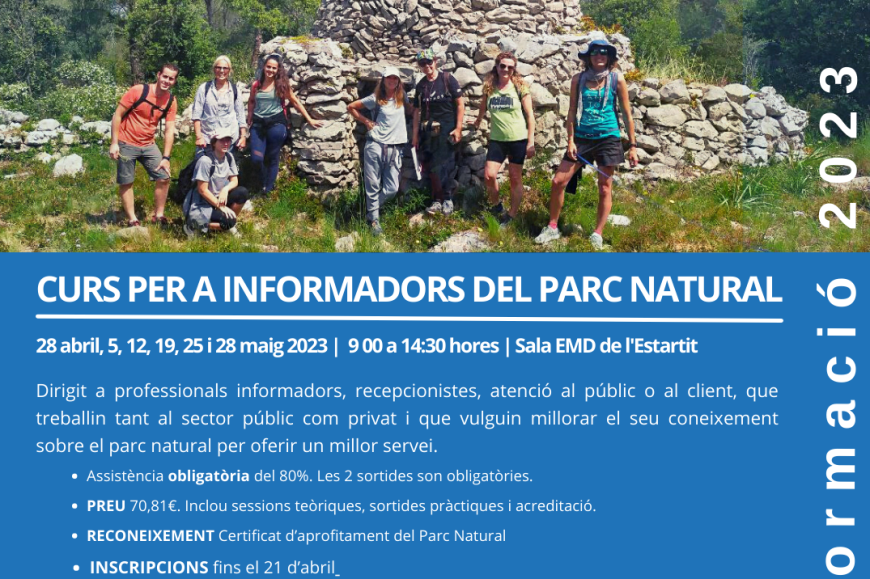 Cartell del curs d'informadors i informadores del Parc Natural del Montgrí les Illes Medes i el Baix Ter