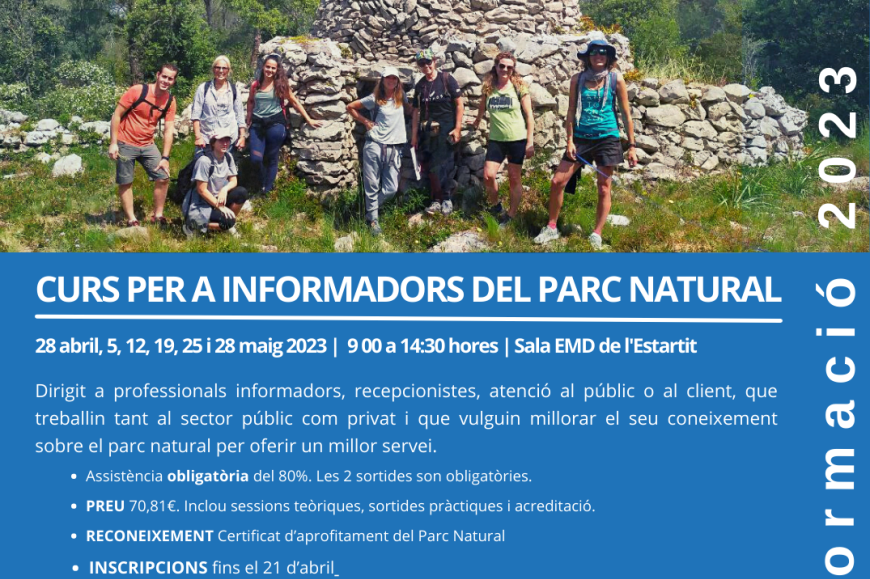 Cartell del curs d'informadors i informadores del Parc Natural del Montgrà les Illes Medes i el Baix Ter Cartell del curs d'informadors i informadores del Parc Natural del Montgrà les Illes Medes i el Baix Ter