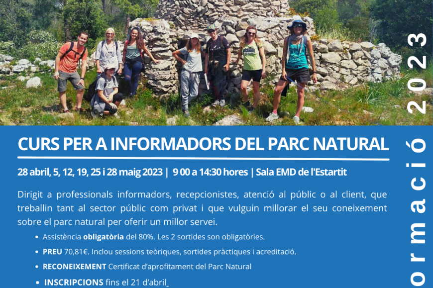 Cartell del curs d'informadors i informadores del Parc Natural del Montgrí les Illes Medes i el Baix Ter