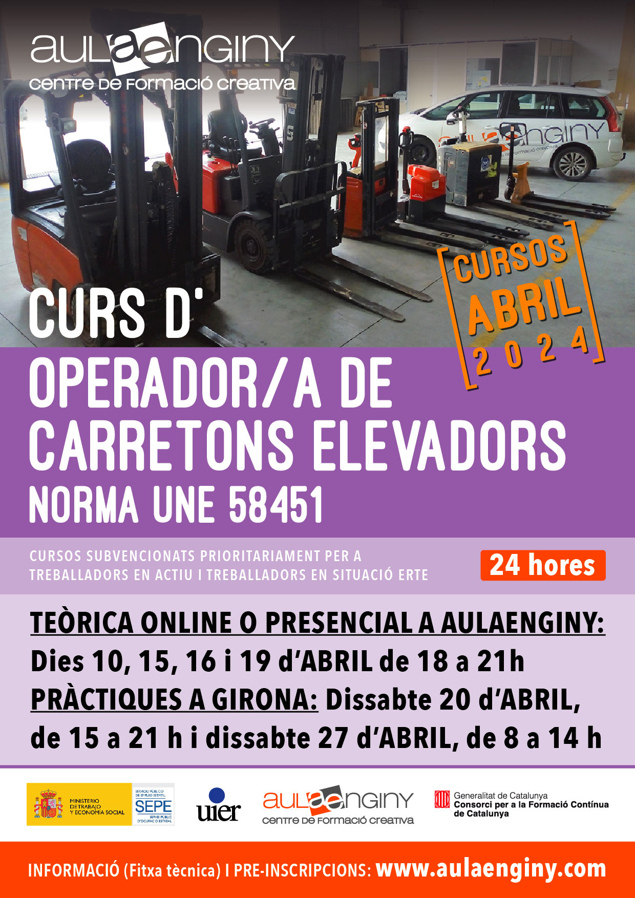 Cartell del curs elevador de carretons