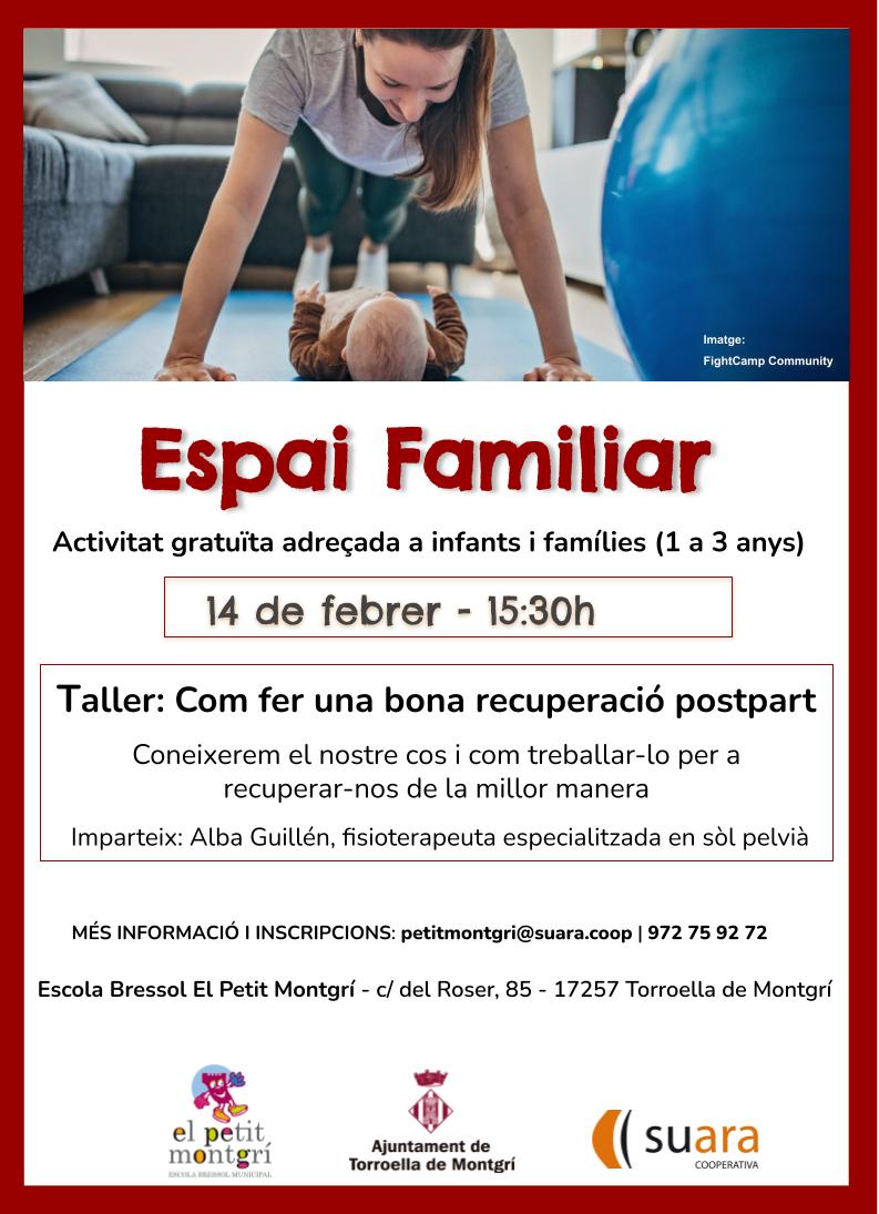 Cartell del taller de recuperació post-part