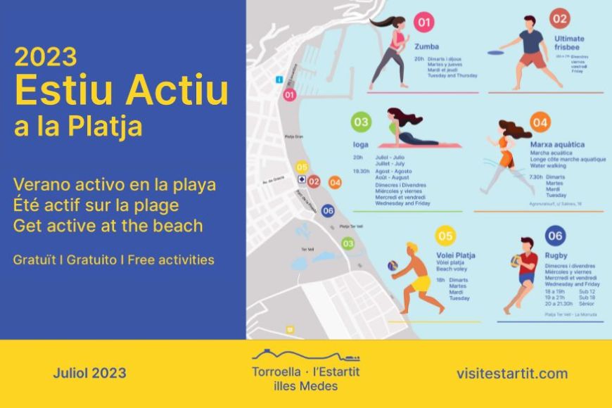 Cartell de l'Estiu Actiu a la Platja