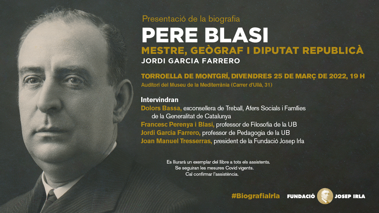 Cartell presentació de la biografia de Pere Blasi