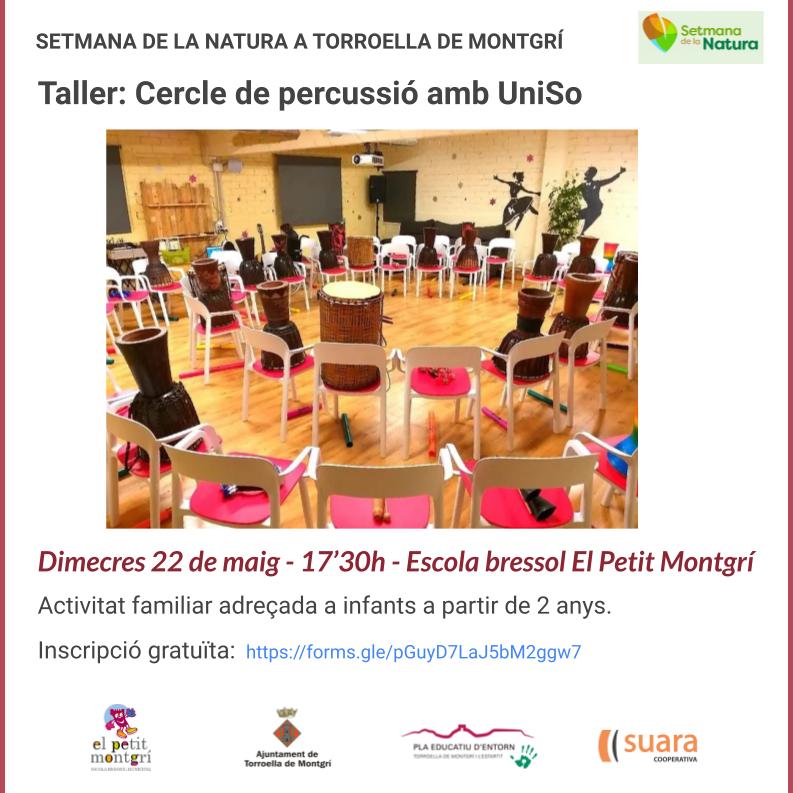 Taller cercle percussió setmana de la natura