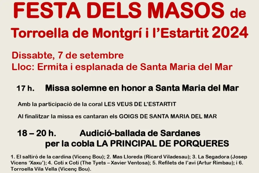Festa masos Torroella Montgri i Estartit 2024 Festa masos Torroella Montgri i Estartit 2024