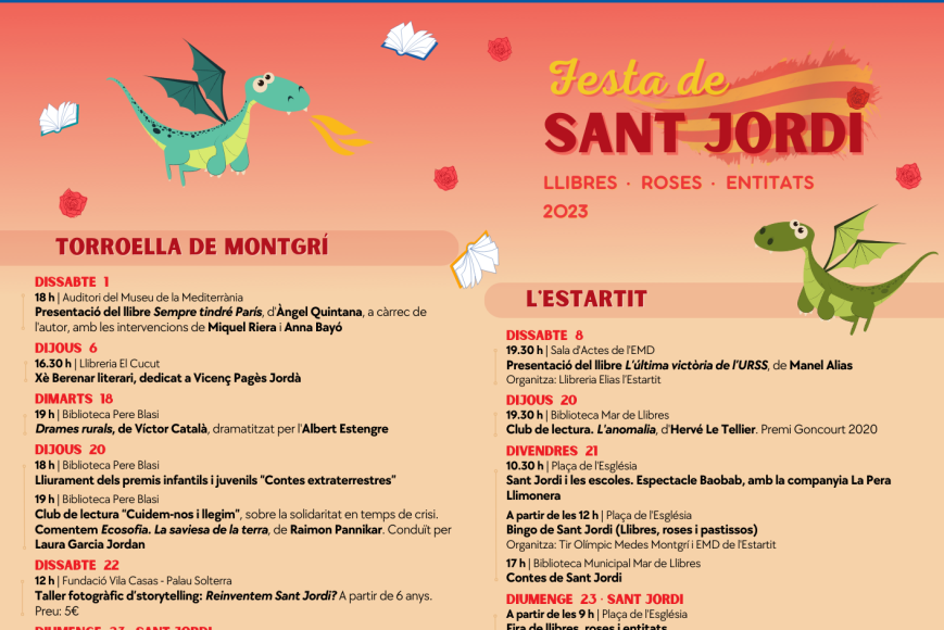 Programació de Sant Jordi 2023 Programació de Sant Jordi 2023