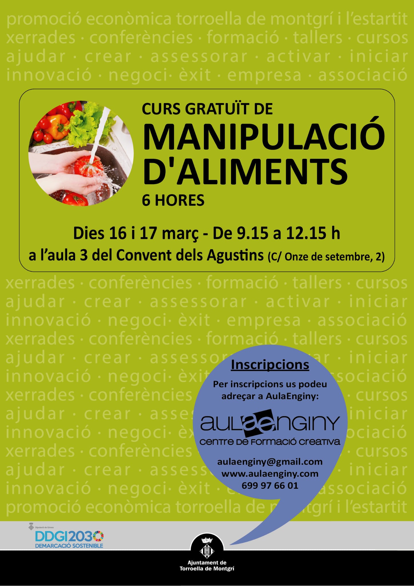 Cartell curs manipulació d'aliments