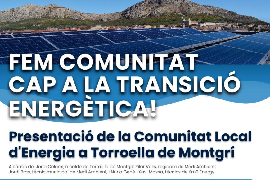 Cartell de la presentació de la comunitat energètica local de Torroella de Montgrí